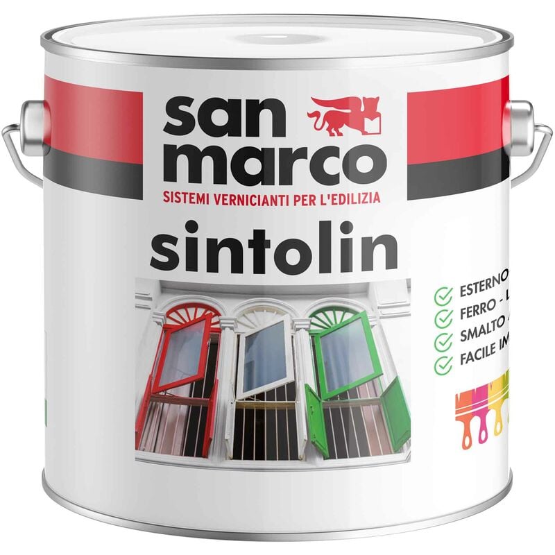 foto del prodotto san marco sintolin satinato smalto alchidico antiruggine bianco lt 2,50