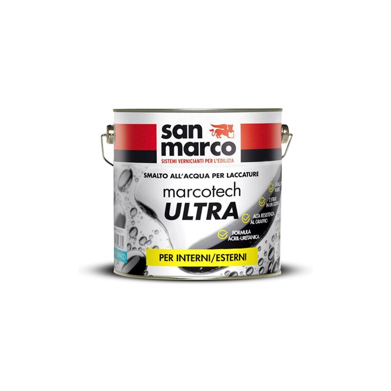 foto del prodotto san marco smalto all acqua laccatura marcotech ultra au10 bianco lt 2,5