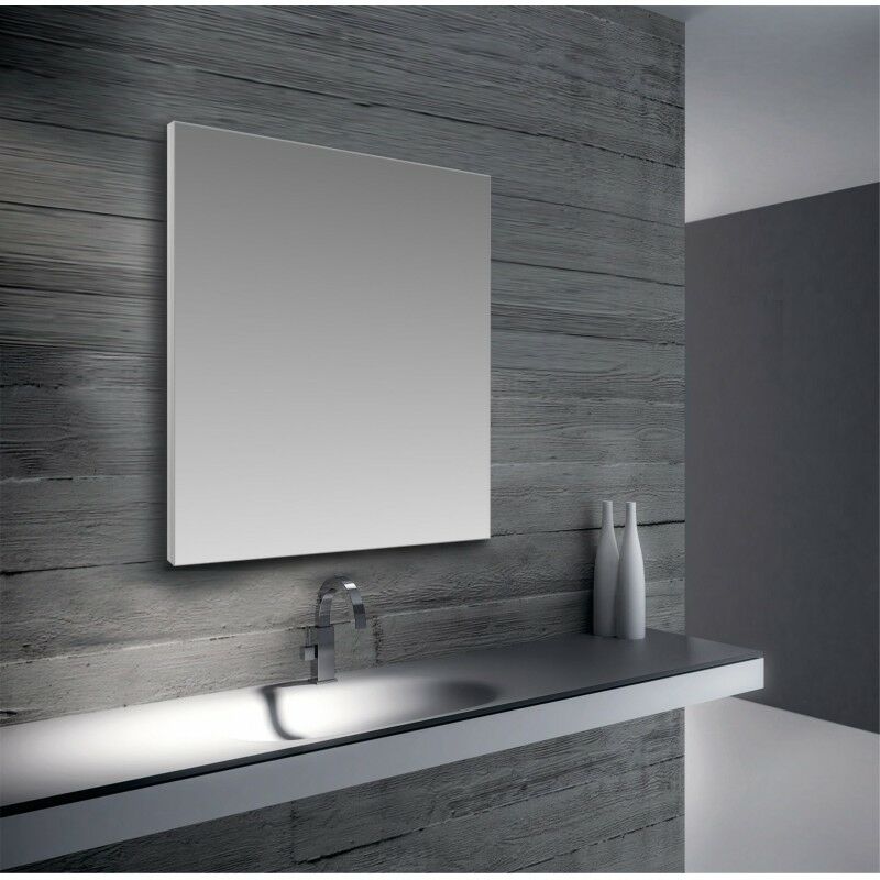 foto del prodotto san marco specchio bagno con telaio rivestito alluminio satinato 60x72 cm senza accensione a sfioro senza antifog specchio senza luce