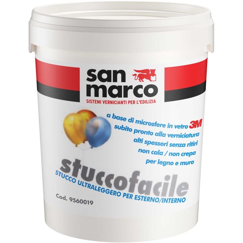 foto del prodotto san marco stuccofacile in pasta per muro a base di microsfere rapido lt 4