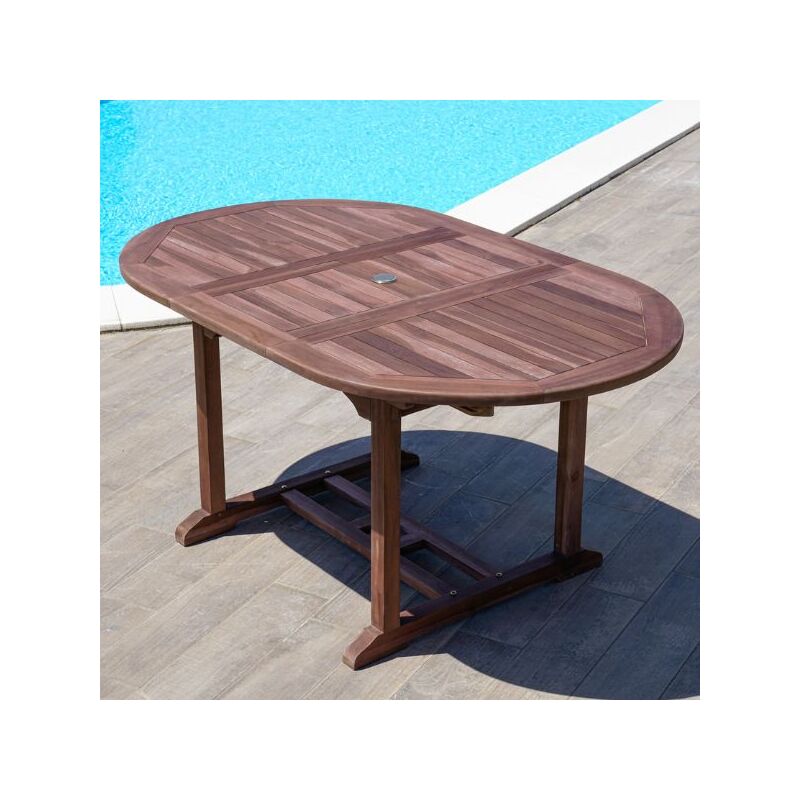 foto del prodotto san marco tavolo ovale allungabile in teak fino a 160 cm