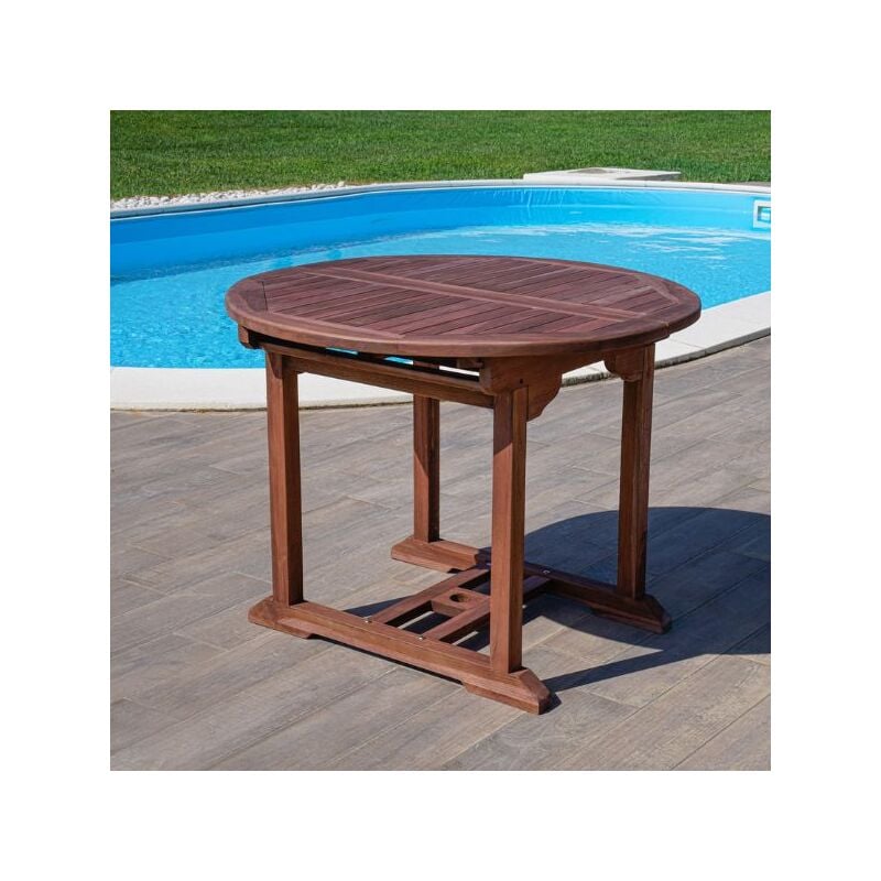 foto del prodotto san marco tavolo rotondo allungabile in teak fino a 130 cm
