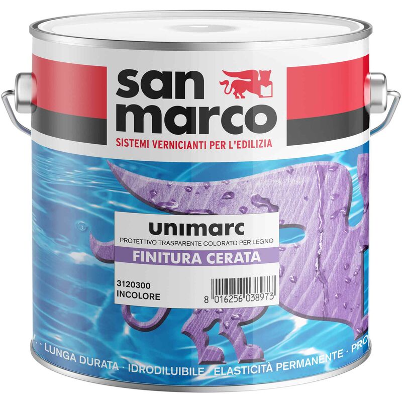 foto del prodotto san marco unimarc finitura cerata all acqua noce chiaro lt 2,50