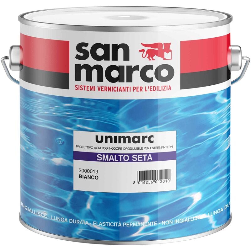 foto del prodotto san marco unimarc smalto seta bianco lt 2,50 a base acqua a effetto satinato