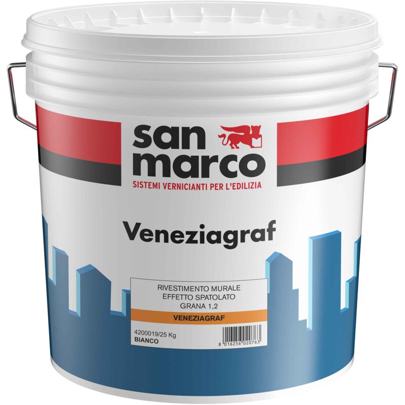 foto del prodotto san marco veneziagraf rivestimento murale effetto spatolato grana 1,2 bianco kg 25