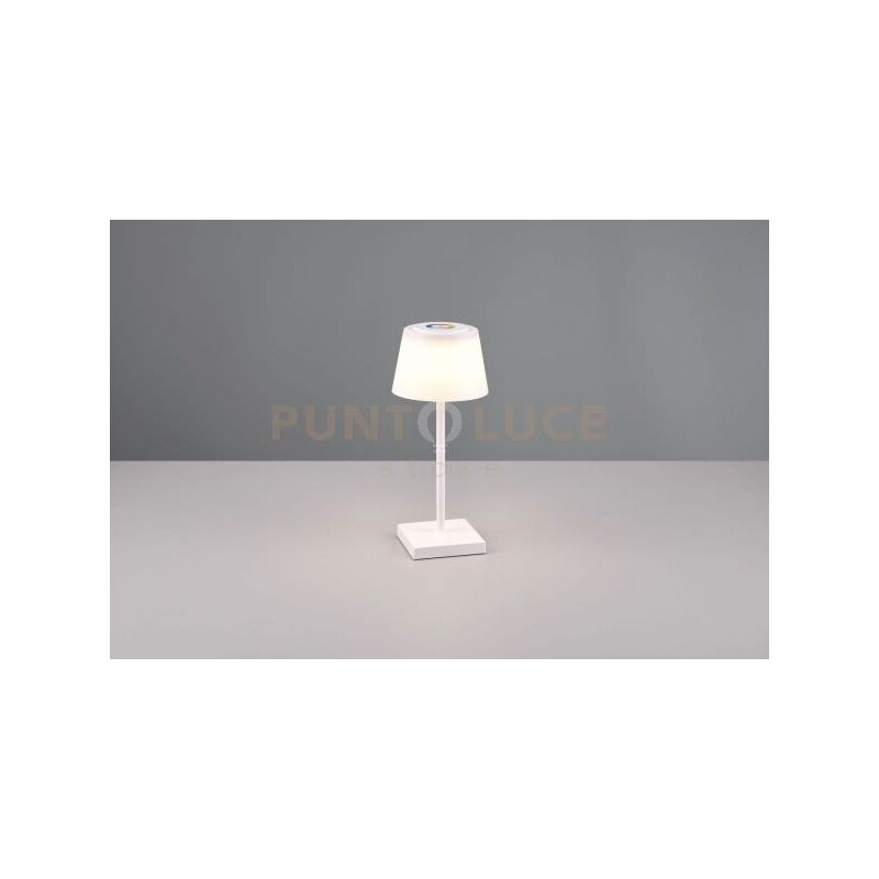 foto del prodotto sanchez lampada da esterno led 2,1w 190lm, 3000 4000 5000k da appoggio ricaricabile bianca con regolazione intensita , temperatura di colore e rgb