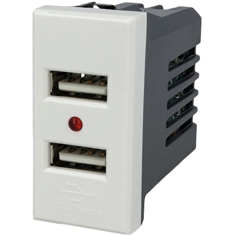 foto del prodotto sandasdon - modulo caricatore 2 porte usb 2,1a bianco compatibile bticino axolute sd21760b
