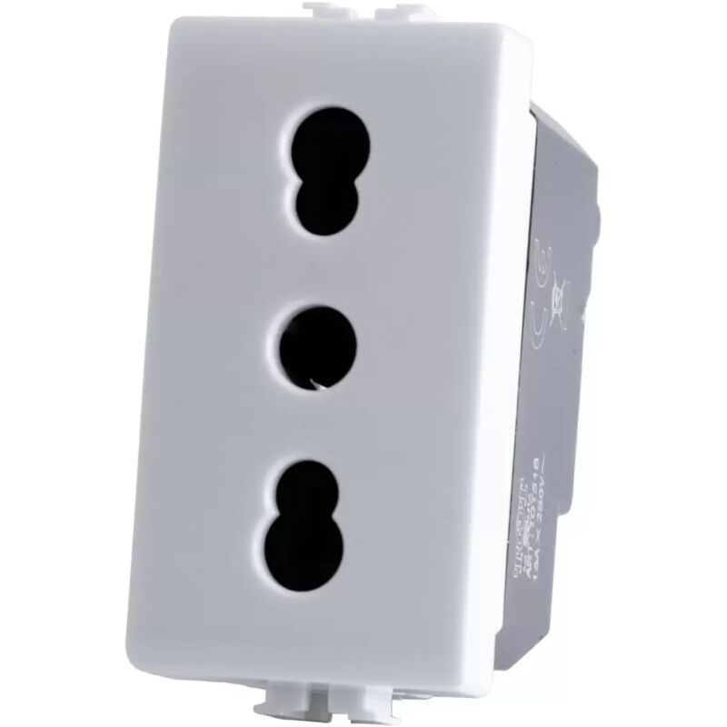 foto del prodotto sandasdon presa bivalente bipasso 10 16a 250v 2p t 1 modulo compatibile matix