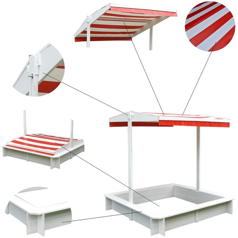foto del prodotto sandbox con tetto a sonda sandbox white sandbox sandbox sandbox in legno playhouse melko