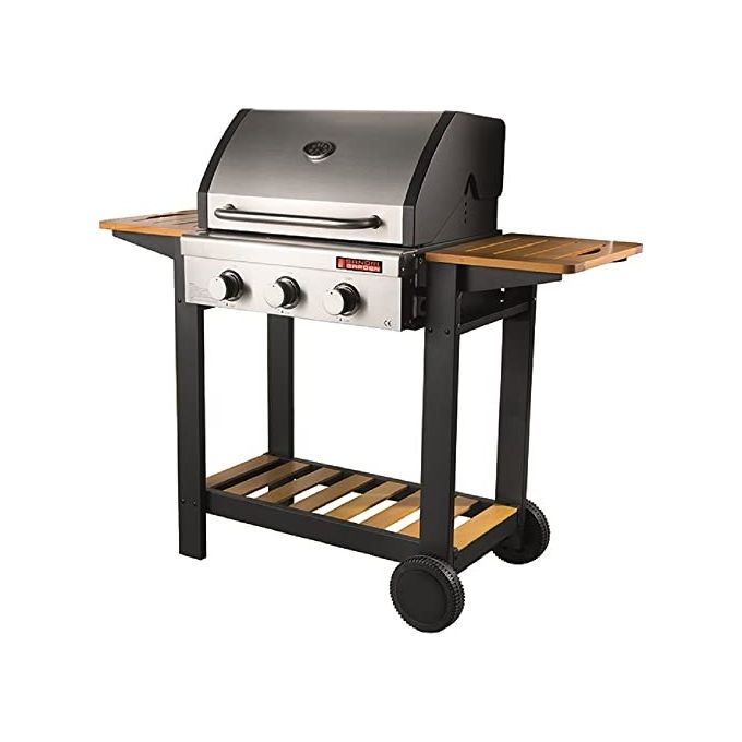 foto del prodotto sandrigarden barbecue a gas oceania 3 fuochi steel wood 10.8 kw