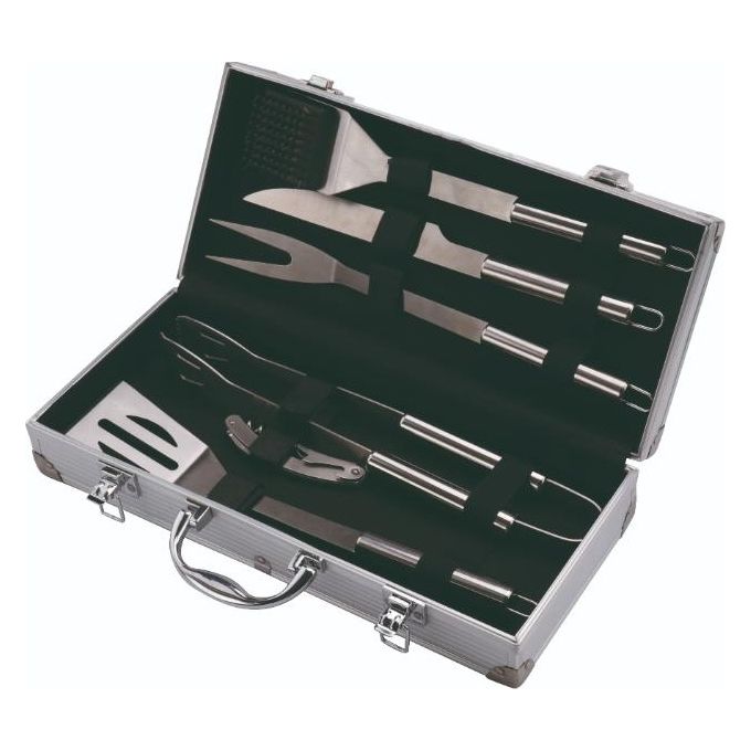 foto del prodotto sandrigarden set per barbecue 6 pezzi acciaio inox in valigetta