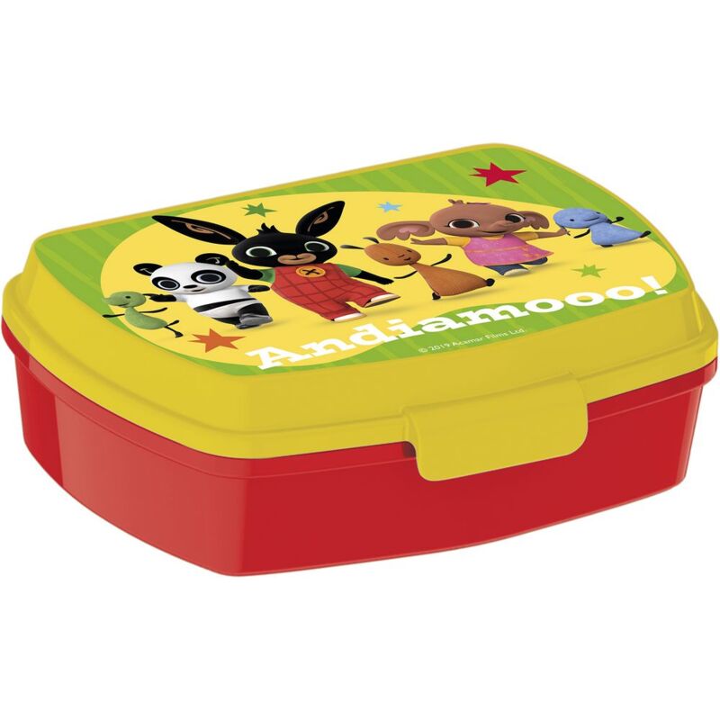 foto del prodotto sandwich box bambini bing in plastica, senza bpa, lavabile e riutilizzabile, con chiusura di sicurezza, non adatta al microonde e alla lavastoviglie