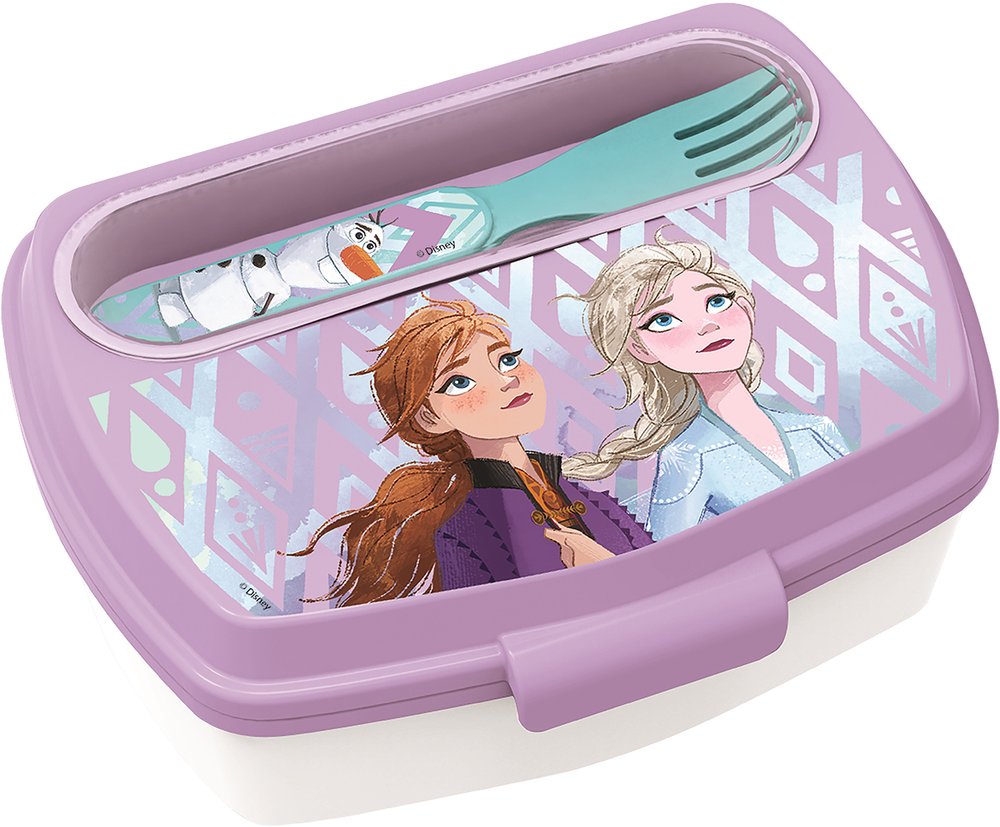 foto del prodotto sandwich box plastica bimbi disney frozen con posate