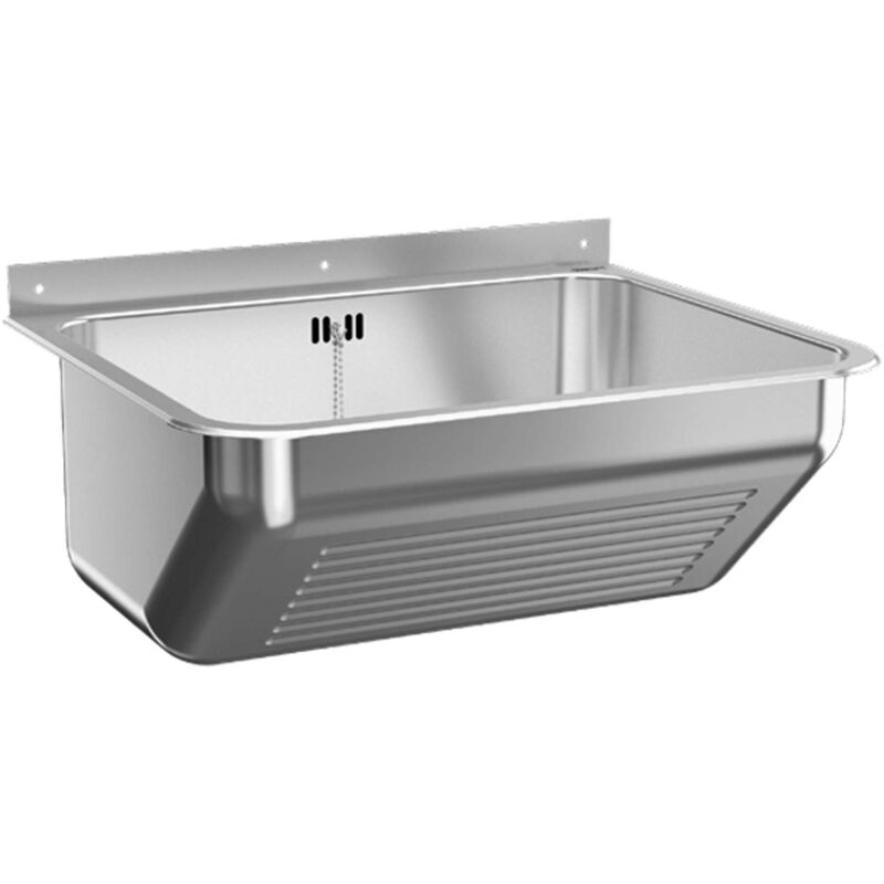 foto del prodotto sanela pilozzi in acciaio inox pilozzo sospeso 55x45x22 cm, con griglia,accaio inox opaco slvn 08
