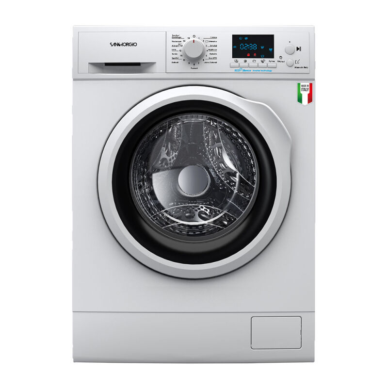 foto del prodotto sangiorgio f912d9. tipo di carica caricamento frontale. capacit cestello 9 kg, classe di efficienza della centrifuga b, silenziosit 