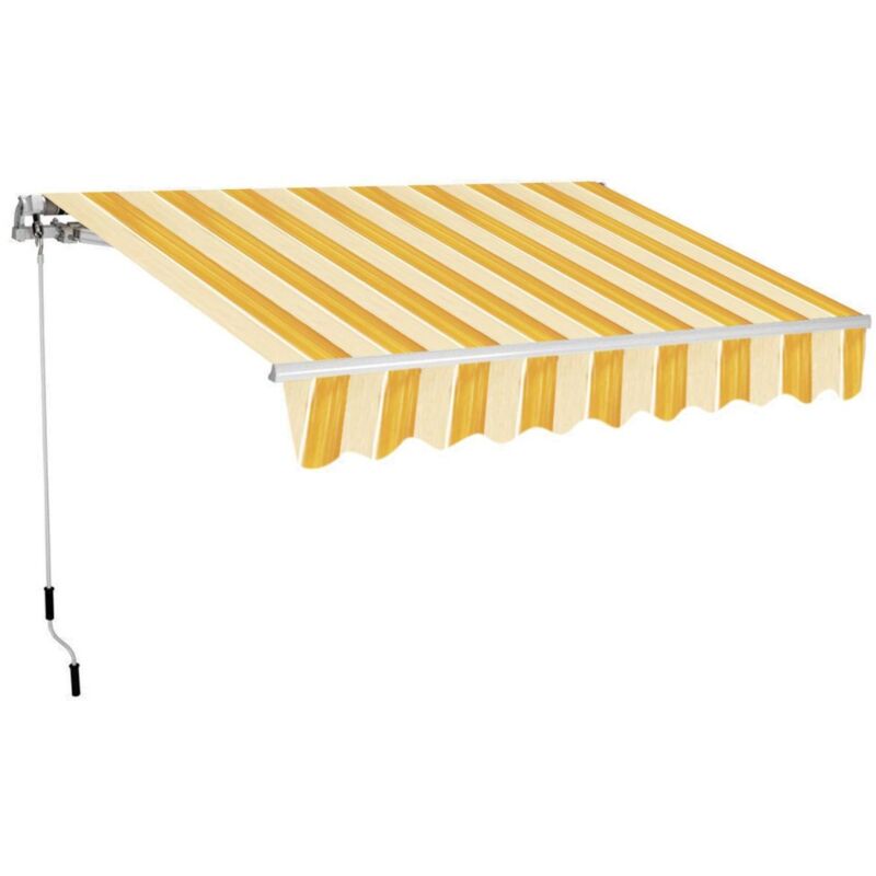 foto del prodotto sangiorgio tenda da sole a barra quadra 250x200 cm avvolgibile rigato giallo