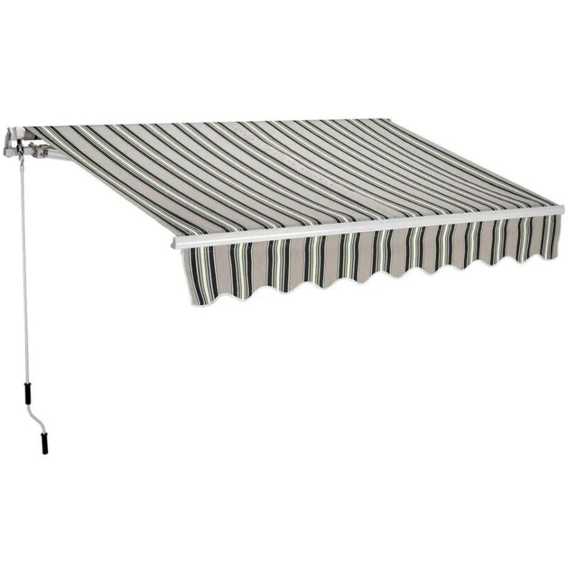 foto del prodotto sangiorgio tenda da sole a barra quadra 250x200 cm avvolgibile rigato verde