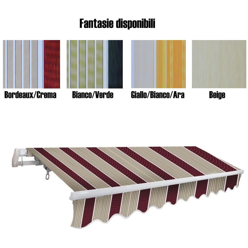 foto del prodotto sangiorgio tenda da sole avvolgibile a sbraccio cm.300x200 colore bordeaux crema