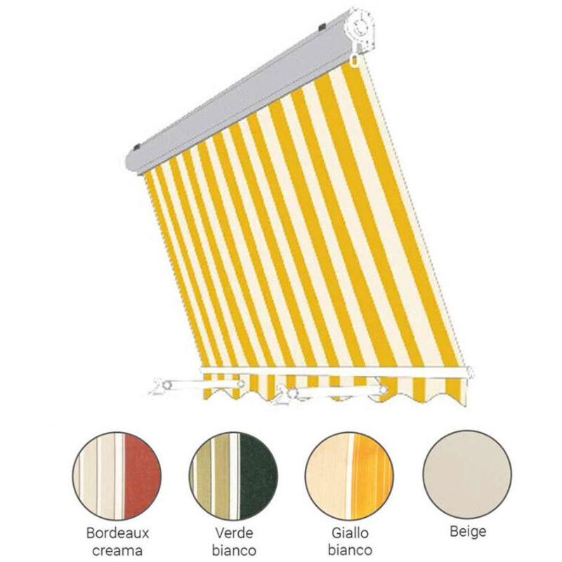 foto del prodotto sangiorgio - tenda da sole da balcone san giorgio - 300x300 cm verde-bianco