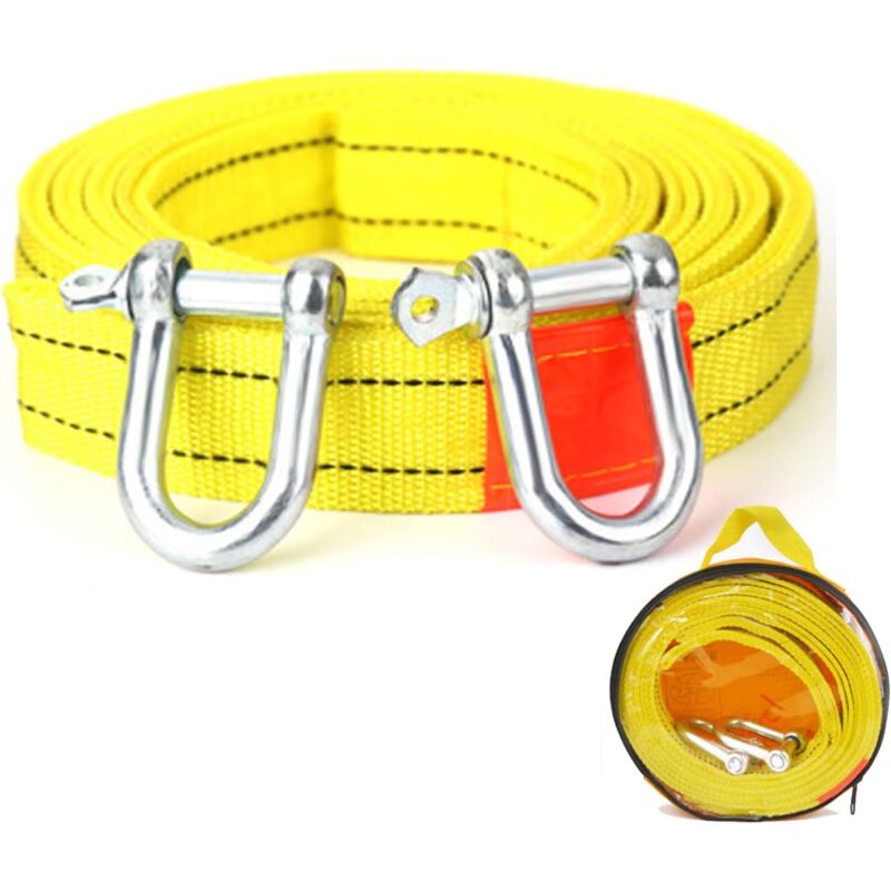 foto del prodotto sangle remorquage voiture corde de remorquage de 5 m tres 5 tonnes 11 000 lb sangle de remorquage haute r sistance sangle remorquage avec sac et 2