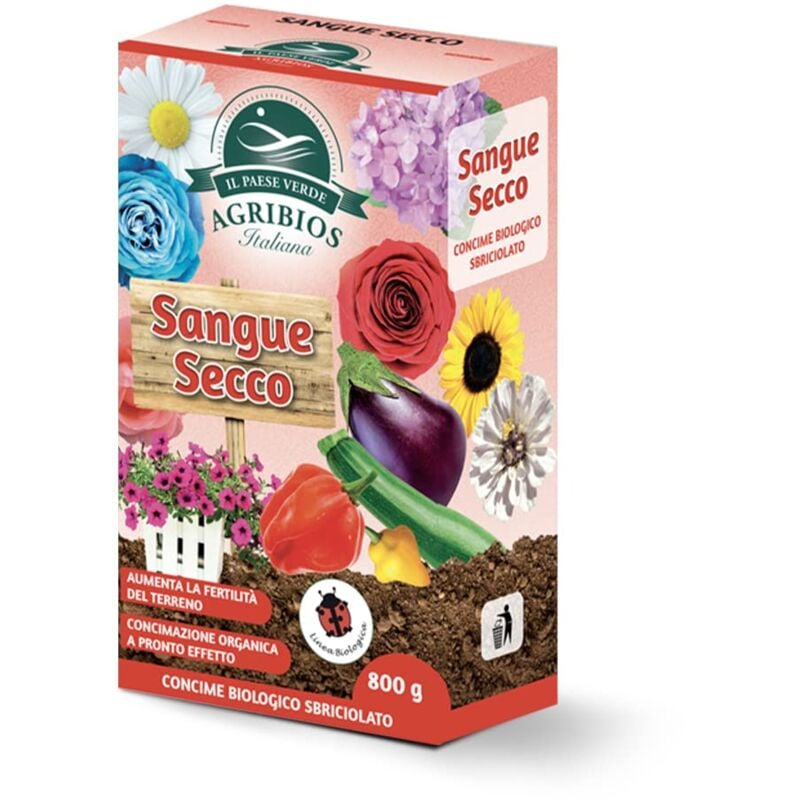 foto del prodotto sangue secco per piante concime consigliato per tutte le piante debilitate, giovani o soggette a ingiallimenti fogliari. sangue di bue concime