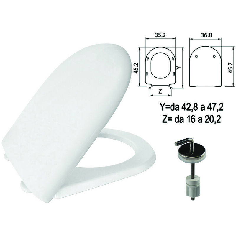 foto del prodotto saniplast sedile wc in termoindurente luna 2 bianco cerniere inox h057