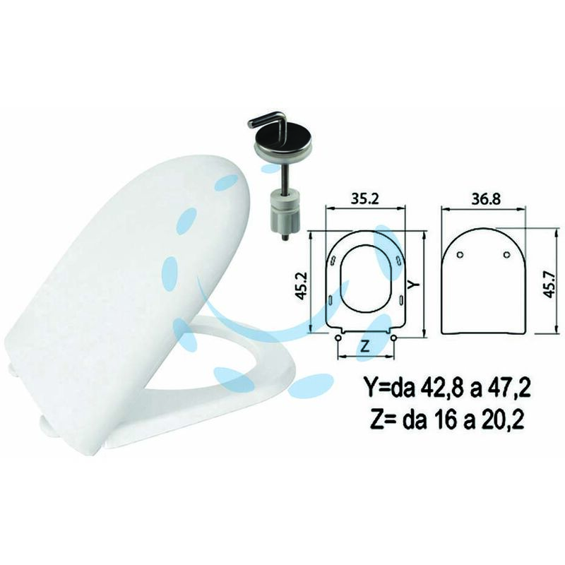 foto del prodotto saniplast sedile wc in termoindurente luna 2 bianco cerniere inox h057
