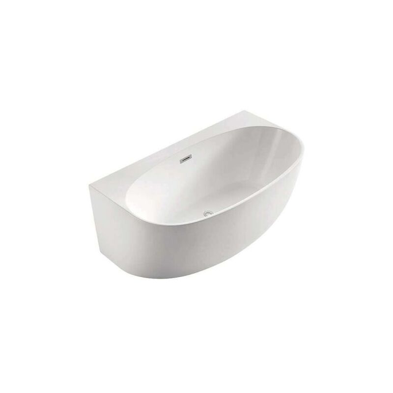 foto del prodotto sanita belina belina vasca a semi isola vasca da bagno a parete design ed elegante forma arrotondata acrilico resistente e durevole