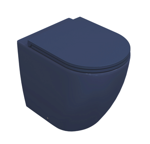 foto del prodotto sanitari filomuro opaco infinity vaso, bidet, copriwater soft close blu opaco