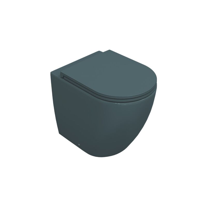 foto del prodotto sanitari filomuro opaco infinity vaso, bidet, copriwater soft close verde petrolio opaco