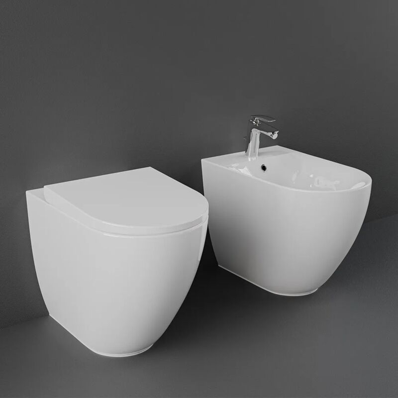 foto del prodotto sanitari filomuro rak des scarico traslato rimless e copriwc soft close