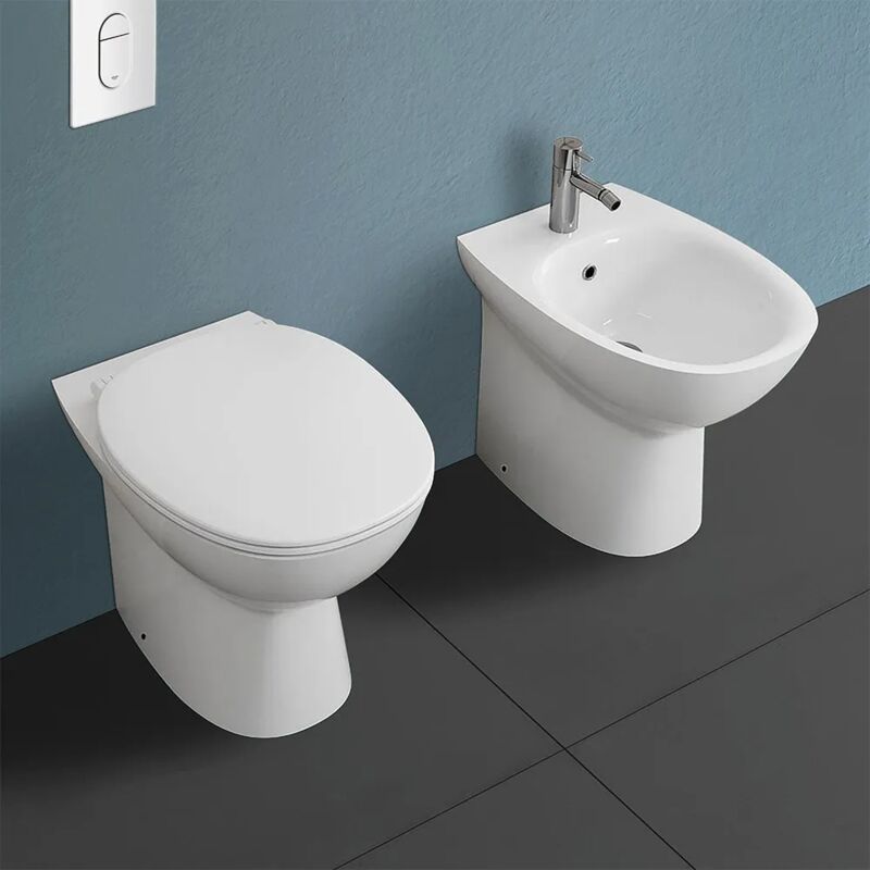 foto del prodotto sanitari filomuro rimless morning scarico universale e sedile originale