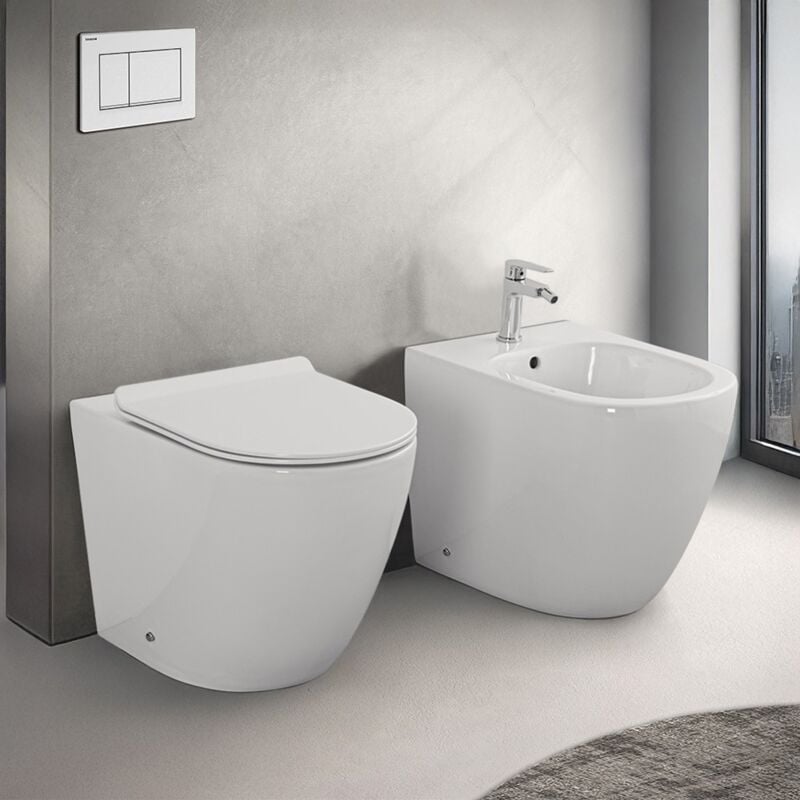 foto del prodotto sanitari filomuro rimless serie tokyo con copriwater rallentato