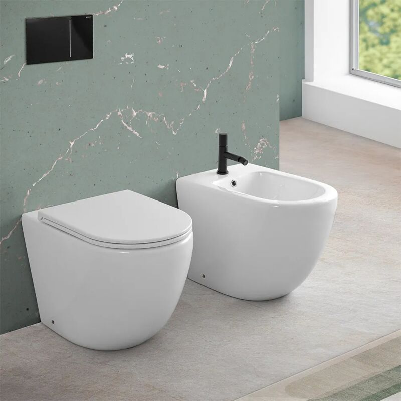 foto del prodotto sanitari filomuro scarico a vortice e copriwc soft close tao