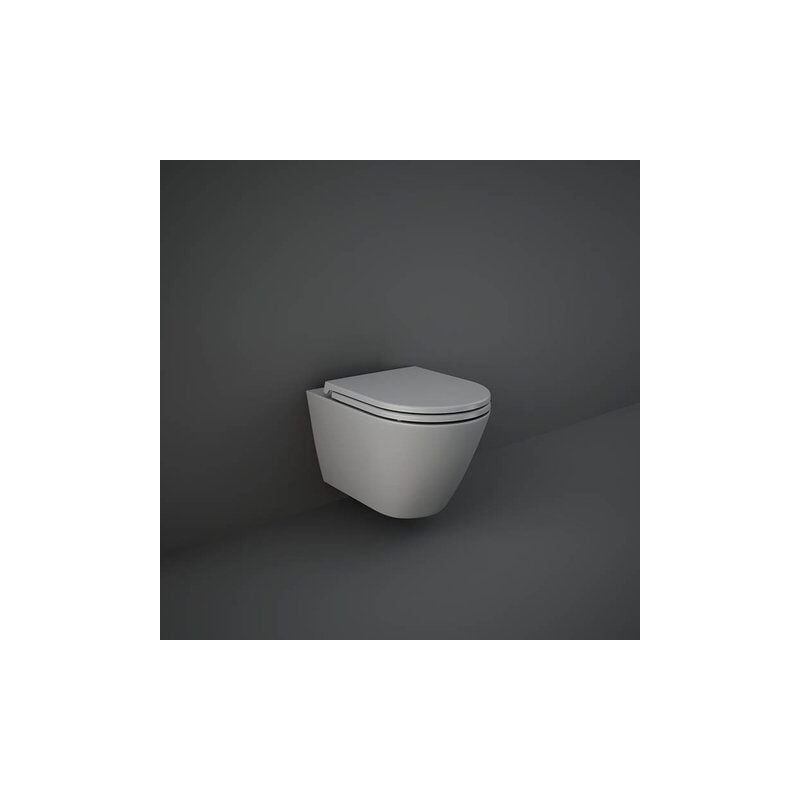 foto del prodotto sanitari sospesi opaco feeling rak ceramics vaso, bidet, copriwater soft close grigio opaco