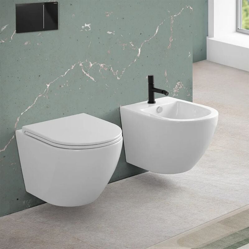 foto del prodotto sanitari sospesi scarico a vortice e copriwc soft close tao