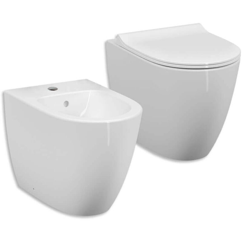 foto del prodotto sanitari vitra filo parete di colore bianco lucido e scarico rimless