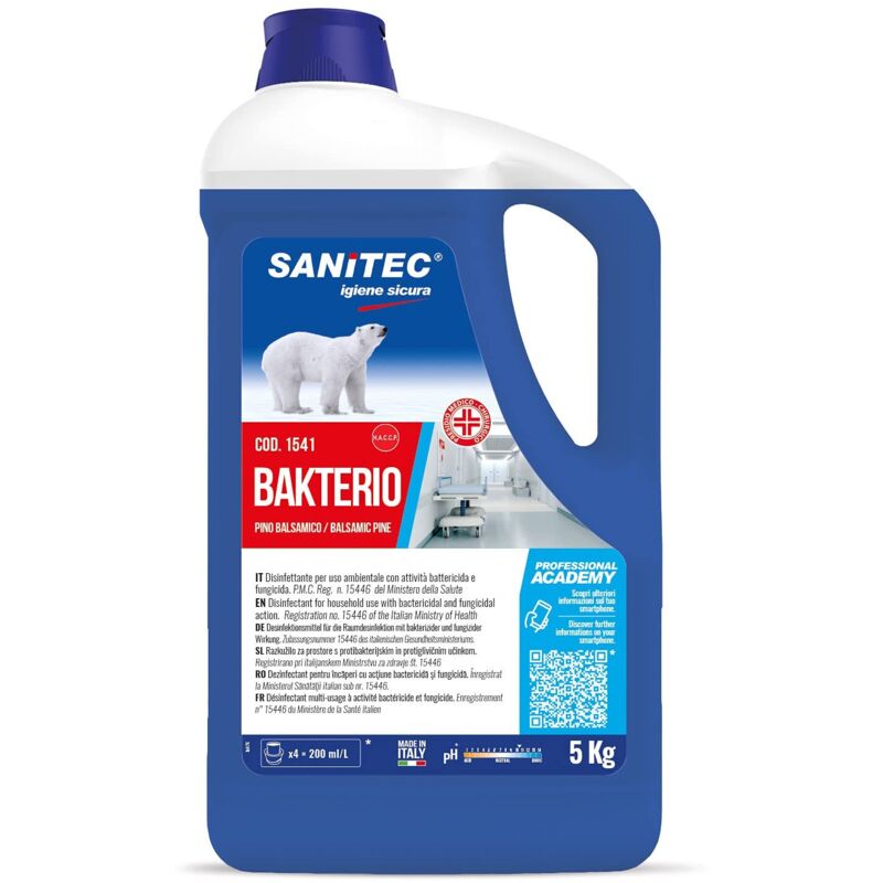 foto del prodotto sanitec igiene sicura bakterio disinfettante per ambienti, 5 kg pino balsamico