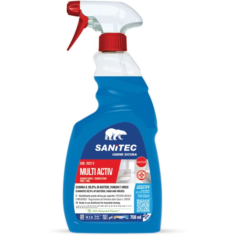 foto del prodotto sanitec igiene sicura multi activ sgrassante disinfettante, 750 ml bagno