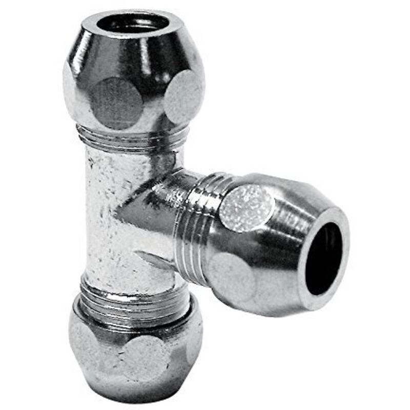 foto del prodotto sanitop wingenroth - raccordo a compressione raccordo a t con 3 spremere 8 mm 3 8 pollici per tubi di rame collegamento di rubinetto cromato, 16205 0