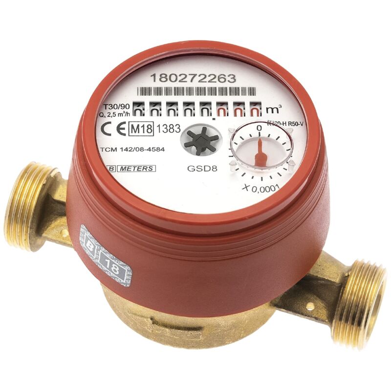 foto del prodotto sanitop wingenroth sanitop wingenroth 14115 4 contatore dell acqua per montaggio a parete con 2 filettature esterne, warm, 1 2 pollici