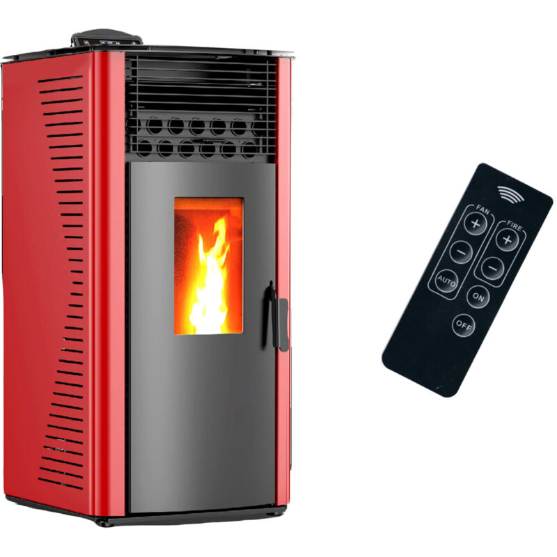 foto del prodotto sannover stufa a pellet ad aria anita da 12 kw bordeaux