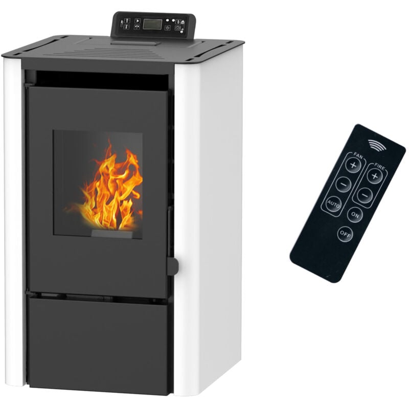foto del prodotto sannover stufa a pellet ad aria anita da 7,6 kw bianco