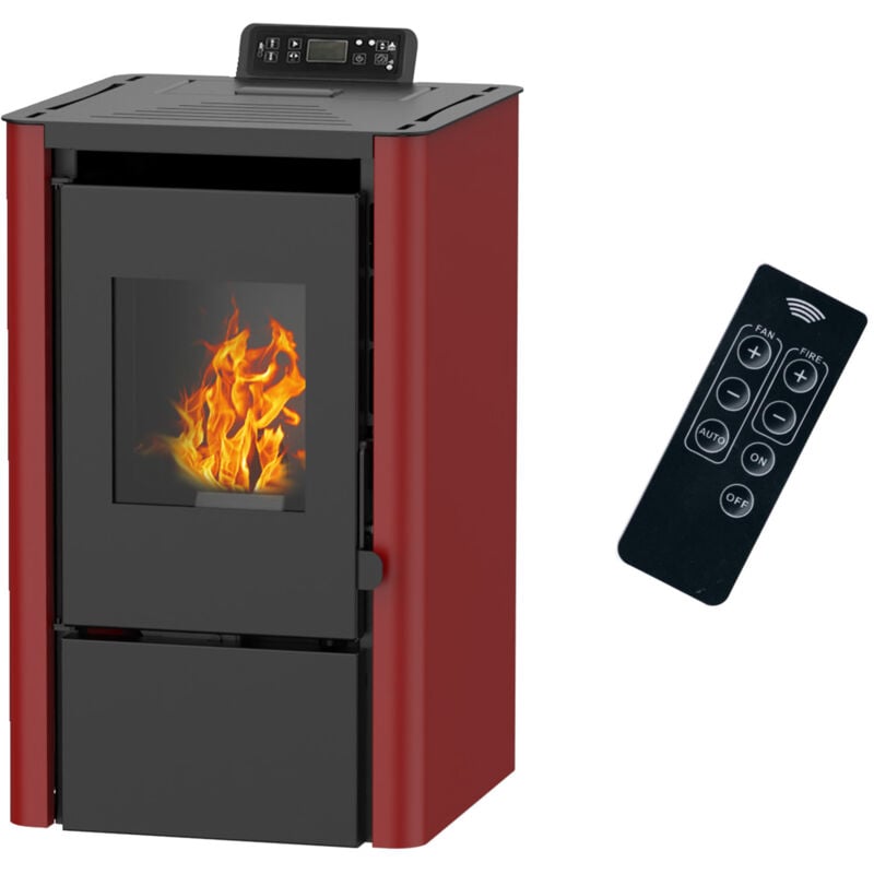 foto del prodotto sannover stufa a pellet ad aria anita da 7,6 kw bordeaux