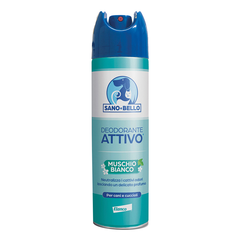 foto del prodotto sanoebello cane deodorante attivo muschio bianco 250 ml