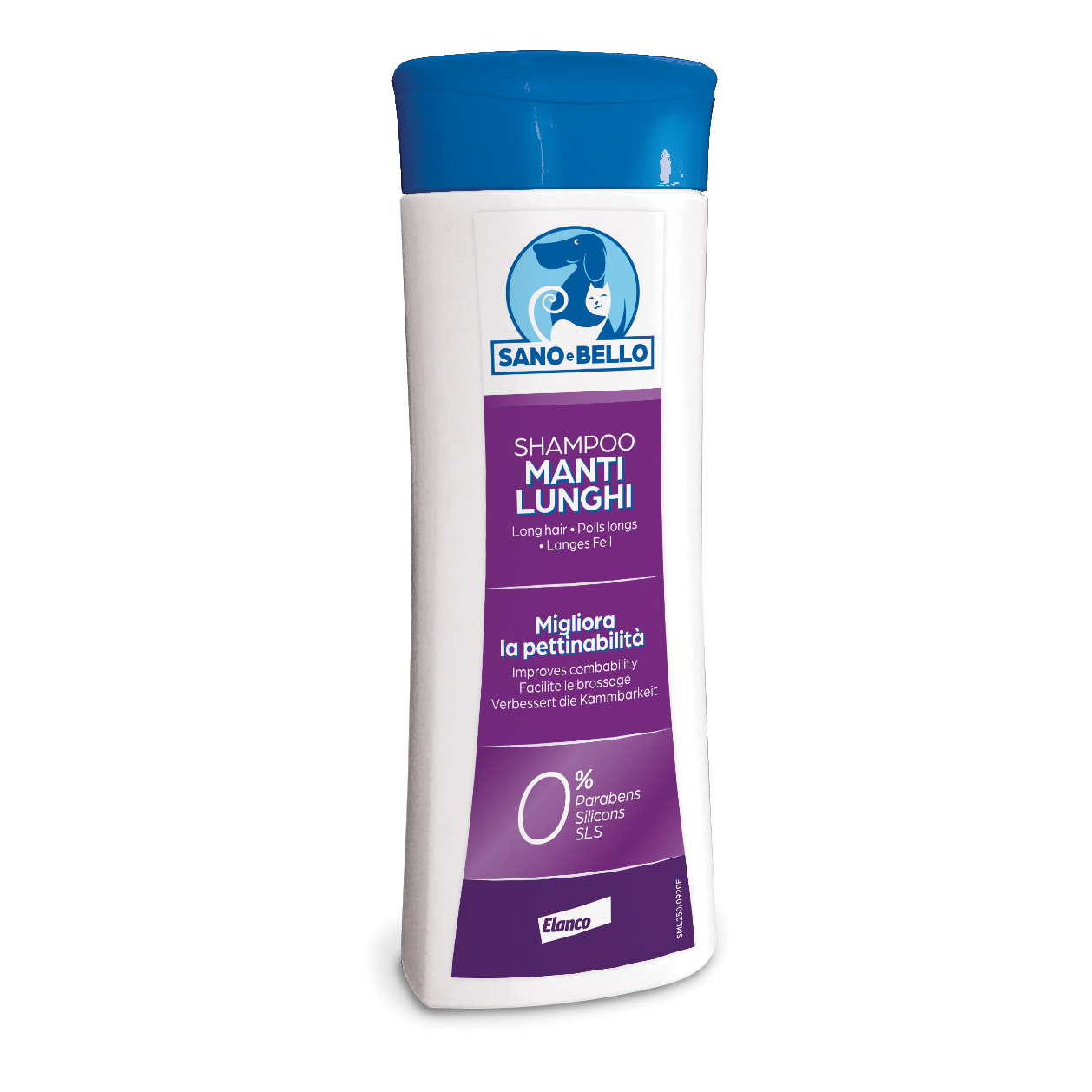 foto del prodotto sanoebello cane shampoo manti lunghi 250 ml
