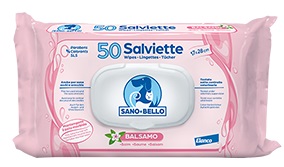 foto del prodotto sanoebello salviette detergenti balsamo 50 pezzi