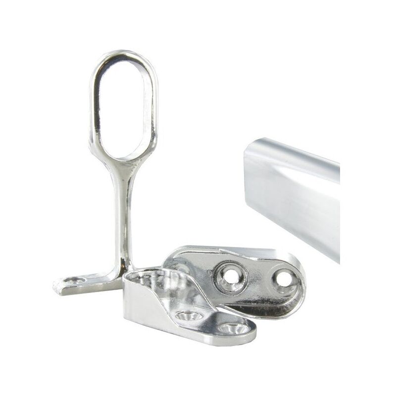 foto del prodotto sans marque kit barra armadio e supporti cromati 1 m diam.30 x 15 mm ovale
