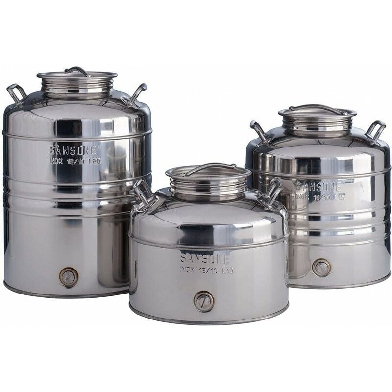 foto del prodotto sansone contenitore aggrappato olio fusto alimentare acciaio damigiana bidone 100 litri 