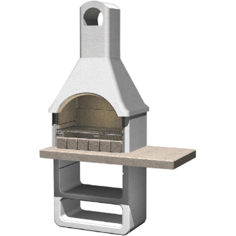 foto del prodotto santa fe barbecue in cemento refrattario dotato di focolare in micronit con cappa e griglia 125x64x212,5 cm funzionamento a carbonella